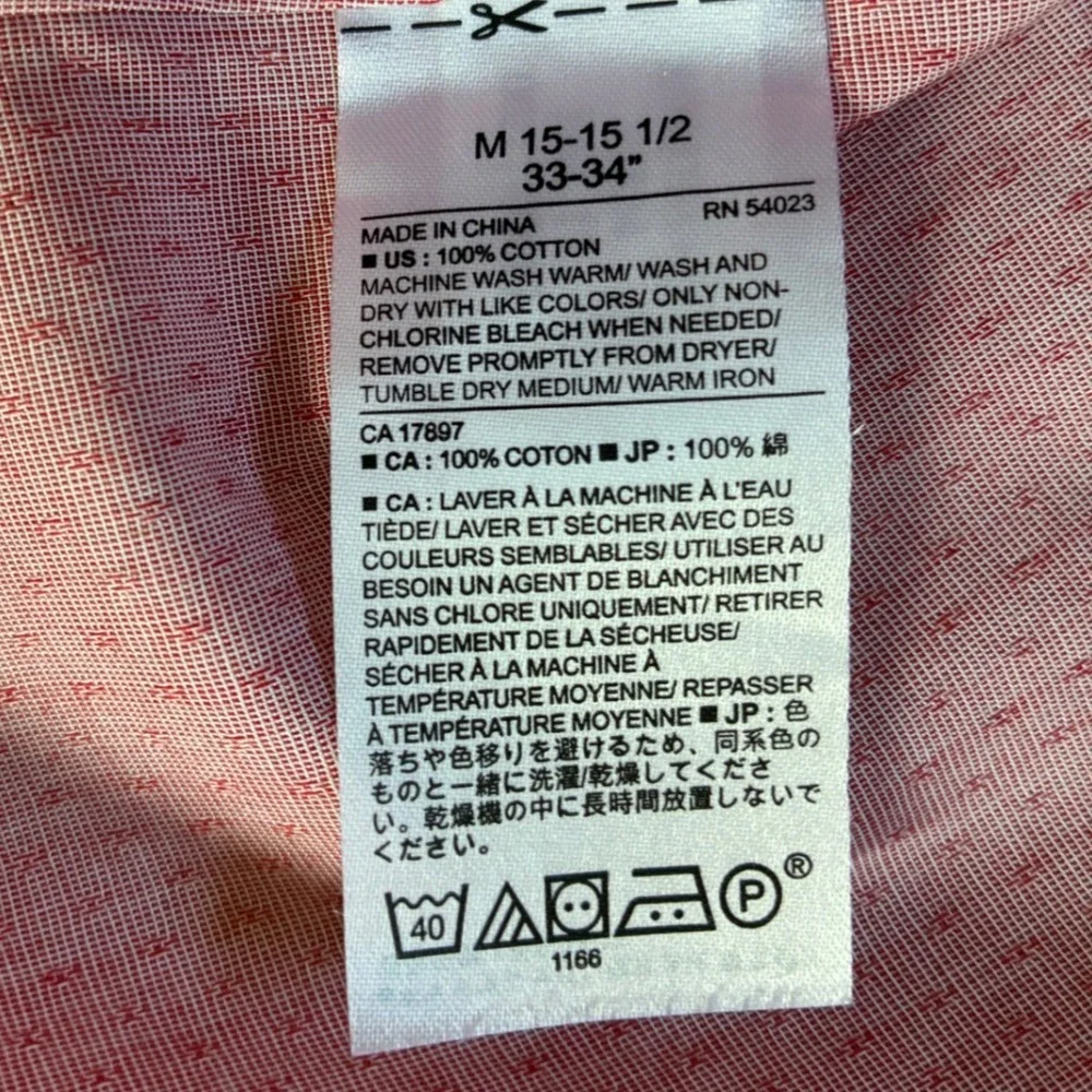 Banana Republic Mens M Pink Micro Dot Non Iron Slim Fit Button Down Shirt